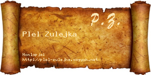 Plel Zulejka névjegykártya